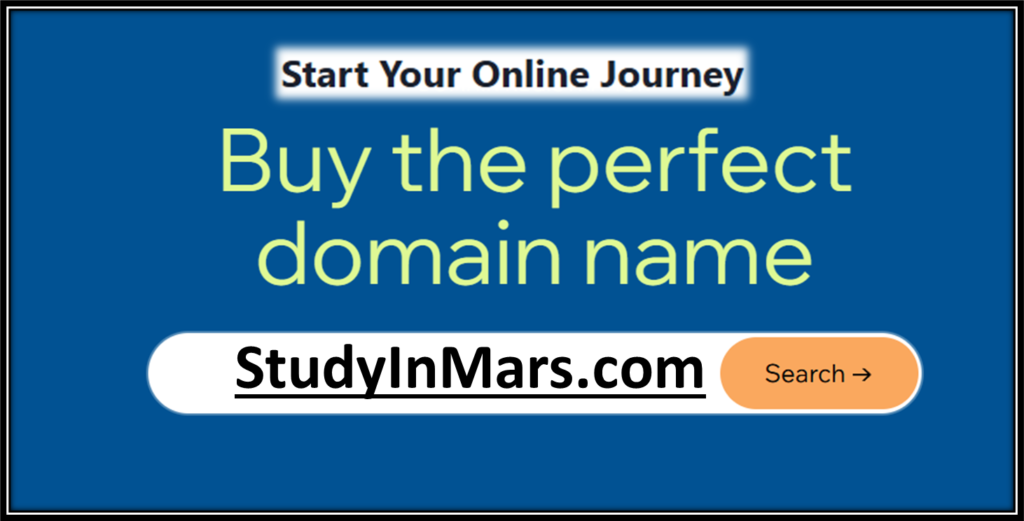 StudyinMars.com domain name for sale at start your online journey