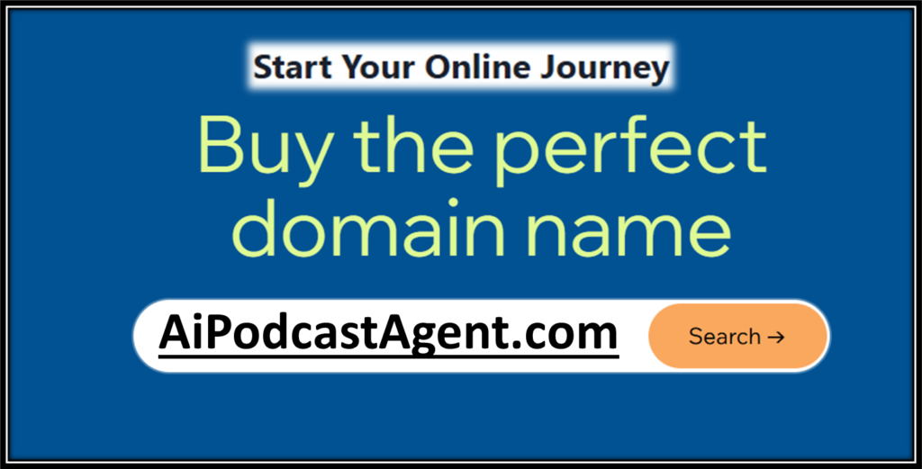 ai podcast agent domain name for sale at Start your online journey